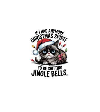 Christmas Spirit Grumpy Cat fehér alapra minta fehér pólón