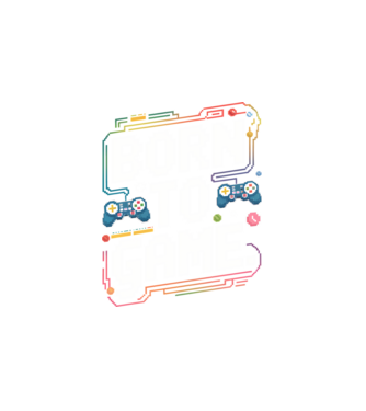 Born to Game pixel fekete alapra minta fehér pólón