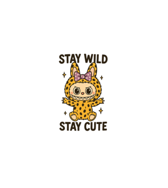 Stay wild, stay cute minta fehér pólón