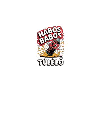 Habos Babos Túlélő minta fekete pólón