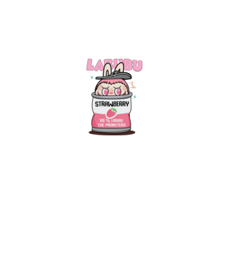 Labubu Strawberry minta fehér pólón