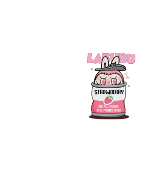 Labubu Strawberry minta neonsárga pólón