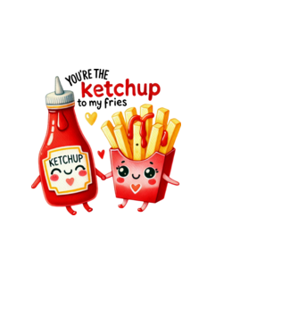 You are the ketchup to my fries minta fehér pólón