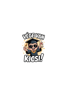Vége van kicsi! minta sötétkék pólón
