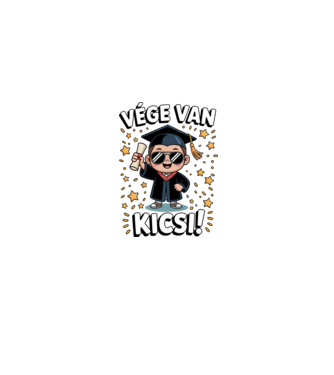 Vége van kicsi! minta homokszín pólón