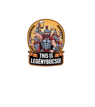This is Legénybúcsú minta fekete pólón