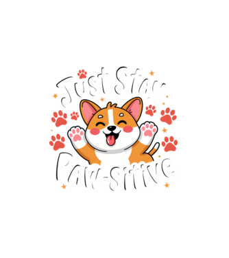 Just Stay Paw-Sitive fekete pólóra minta fehér pólón