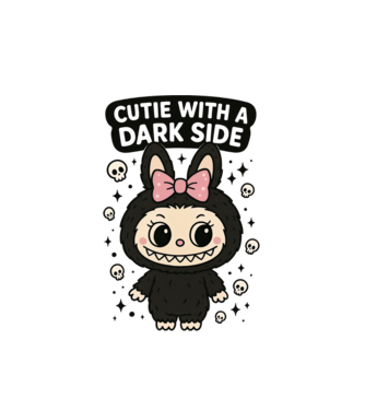 Cutie with a dark side minta fehér pólón