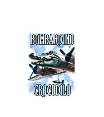 Bombardino Crocodilo minta fehér pólón