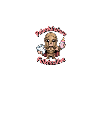 Pelenkázásra felkészülve minta fehér pólón