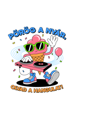 Pörög a nyár, olvad a hangulat! minta világoskék pólón