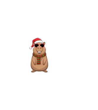 Smiling Capybara Christmas minta világos rózsaszín pólón