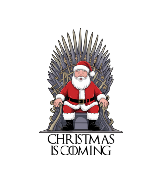 Christmas is coming fehér alapra minta fehér pólón