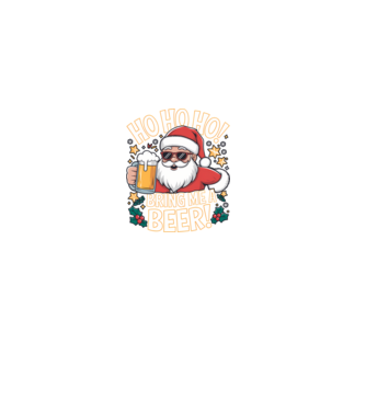 HO HO HO bring me a BEER fekete alapra minta fekete pólón