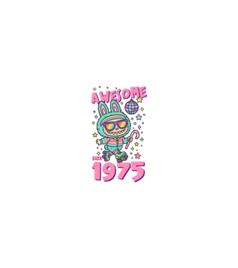 Awesome since 1975 Labubu - 50 éves születésnapra minta homokszín pólón
