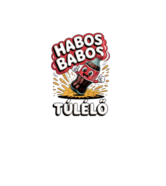 Habos Babos Túlélő minta fekete pólón
