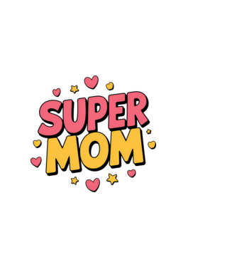 Super Mom fehér pólóra minta világos rózsaszín pólón