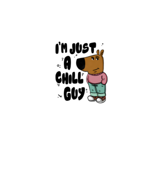 Chill Guy funky - fekete minta dusty pink pólón