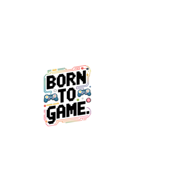 Born to Game pixel fehér alapra minta világos rózsaszín pólón