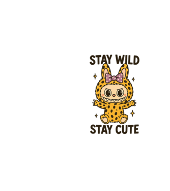 Stay wild, stay cute minta neonsárga pólón