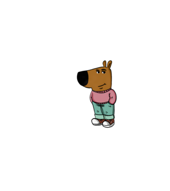 Chill Guy funky - fehér minta fekete pólón