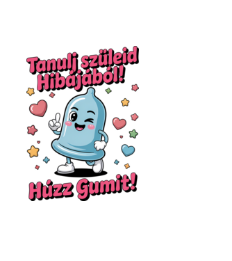 Tanulj szüleid hibájából! minta fekete pólón