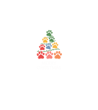 Merry Christmas Pawtree  fekete pólóra minta homokszín pólón
