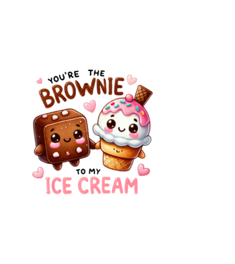 You are the brownie to my ice cream minta világos rózsaszín pólón