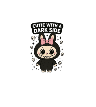 Cutie with a dark side minta fehér pólón
