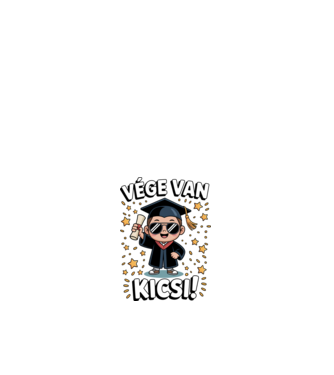 Vége van kicsi! minta fehér pólón