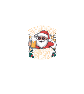 HO HO HO bring me a BEER fekete alapra minta homokszín pólón