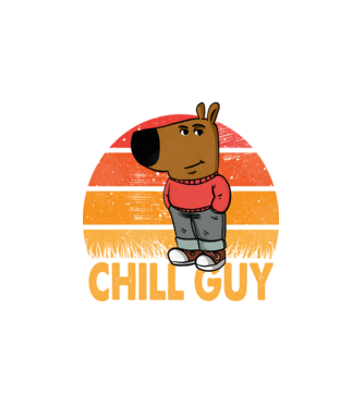 Chill guy Vintage minta fehér pólón