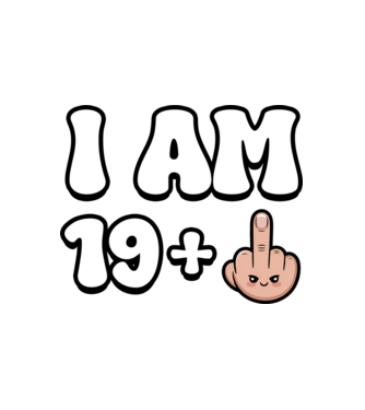 I am 19+1 minta fehér pólón