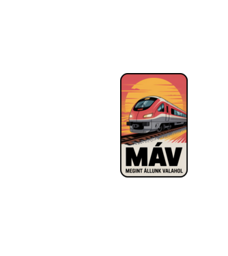 MÁV - megint állunk valahol minta neonsárga pólón
