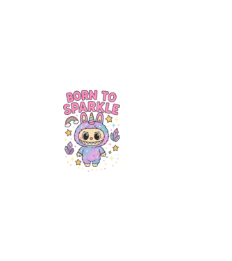 Born to sparkle minta világos rózsaszín pólón