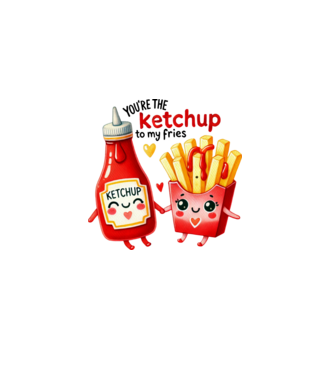 You are the ketchup to my fries minta fehér pólón