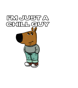 Just a chill guy original minta fekete pólón