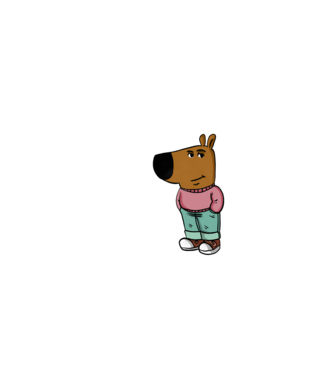 Chill Guy funky - fehér minta fekete pólón