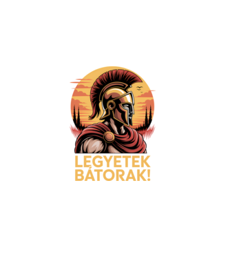 Legyetek bátorak! minta fekete pólón