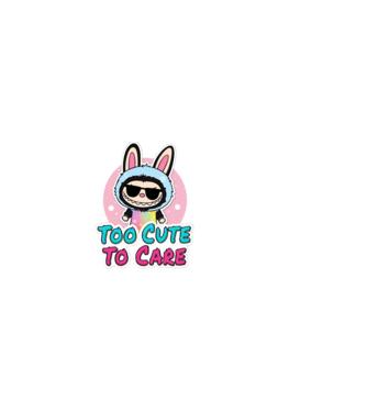 Too cute to care minta sötétkék pólón