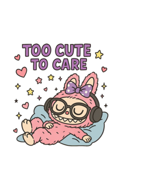 Too cute to care minta világoskék pólón