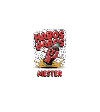 Habos Babos Mester minta fehér pólón