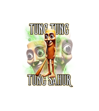 Tung Tung Tung Sahur minta fekete pólón