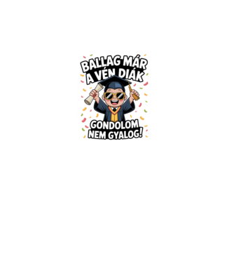 Ballag már a vén diák minta fekete pólón