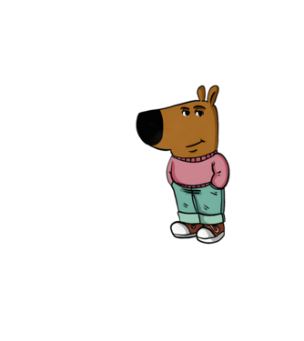Chill Guy funky - fehér minta homokszín pólón