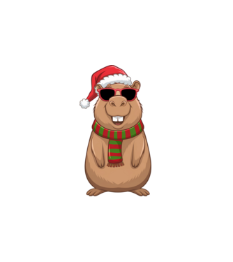Smiling Capybara Christmas minta fehér pólón