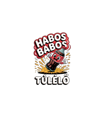 Habos Babos Túlélő minta fekete pólón