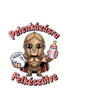 Pelenkázásra felkészülve minta fehér pólón