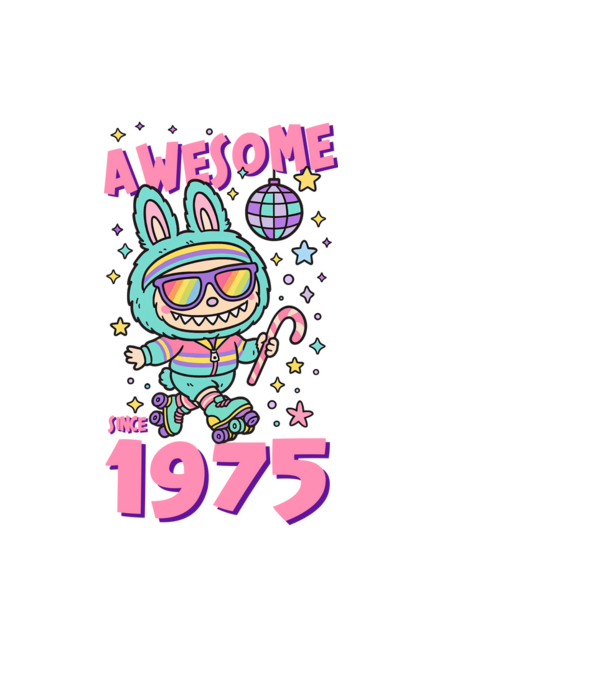 Awesome since 1975 Labubu - 50 éves születésnapra minta világoskék pólón