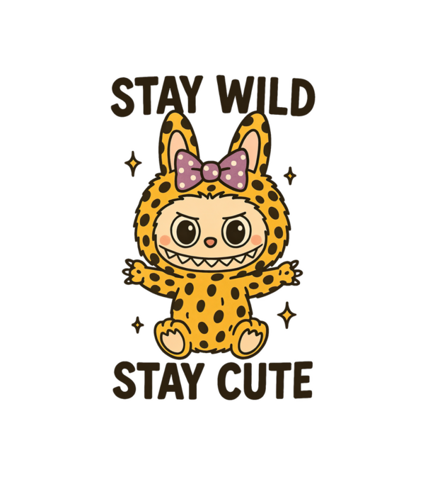 Stay wild, stay cute minta fehér pólón